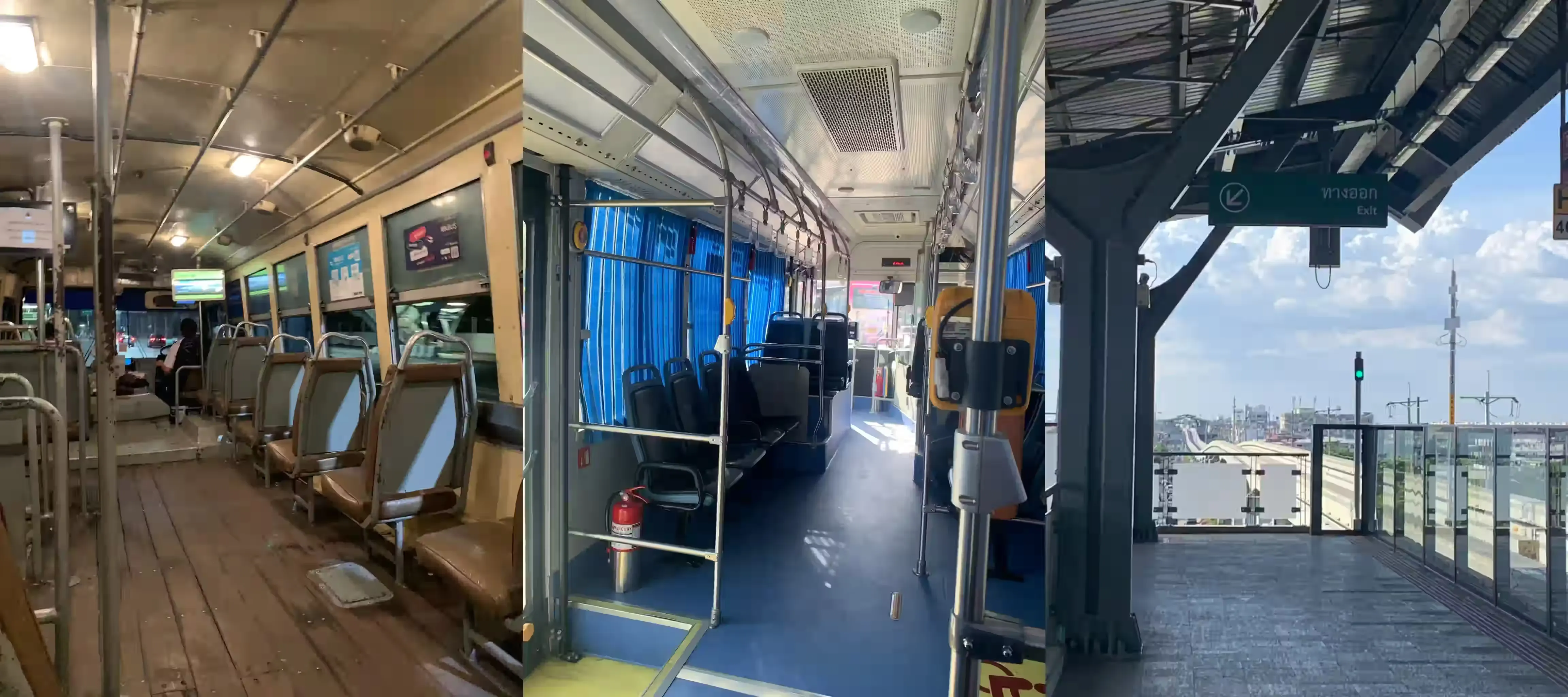 公交车内部和 BTS 站台
